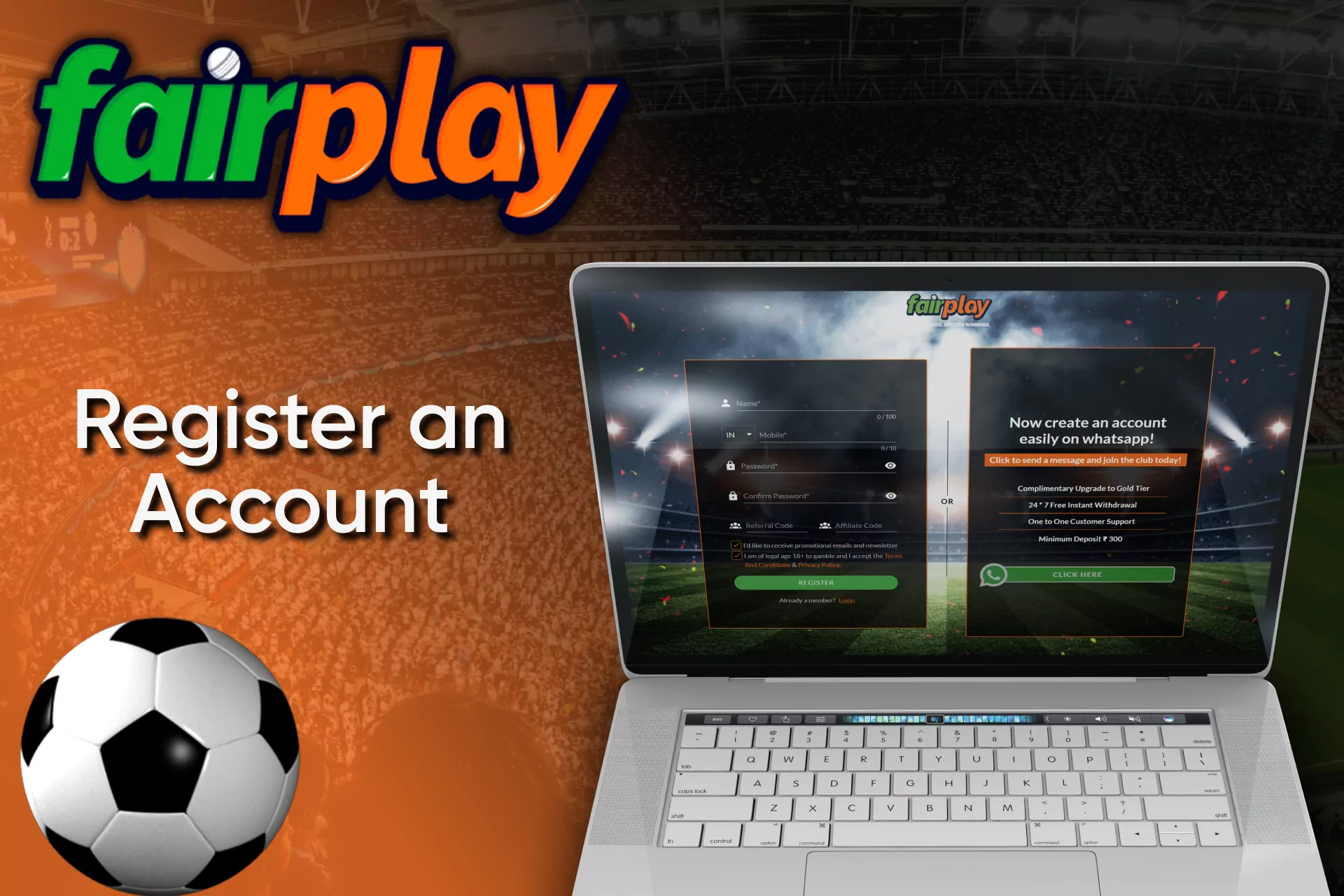 Create an account on the Fairplay site if you don't have one yet.